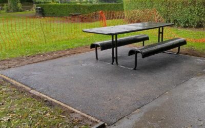 New wheelchair accessible picnic table in the park