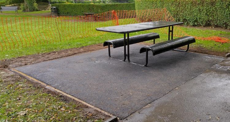 New wheelchair accessible picnic table in the park